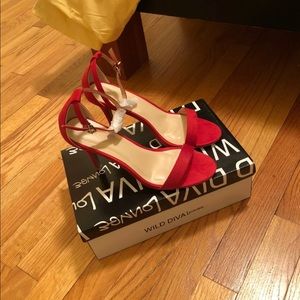 Red Suede Stilettos